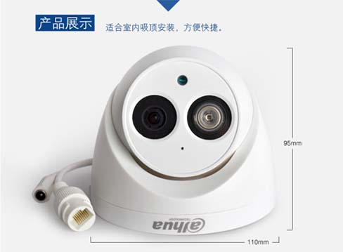 1、大华400万POE星光级音频监控摄像头DH-IPC-HDW4433C-A